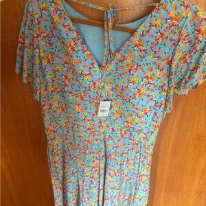 LOFT NEW Light Blue Floral Spring Dress